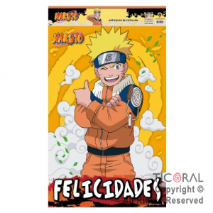 NARUTO AFICHE FELIZ CUMPLE x 1